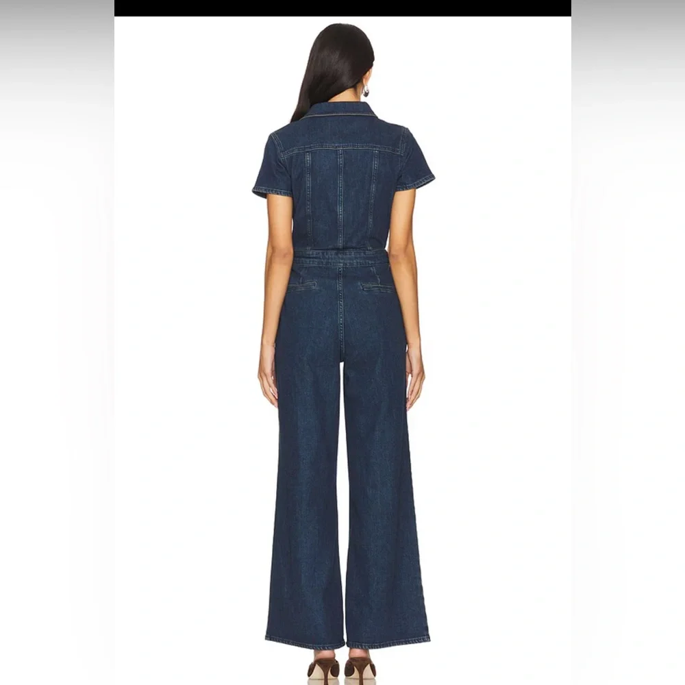 Good American Fit For Success Pleated Wide Leg jumpsuit in Indigo size xs/0 - Picture 2 of 9